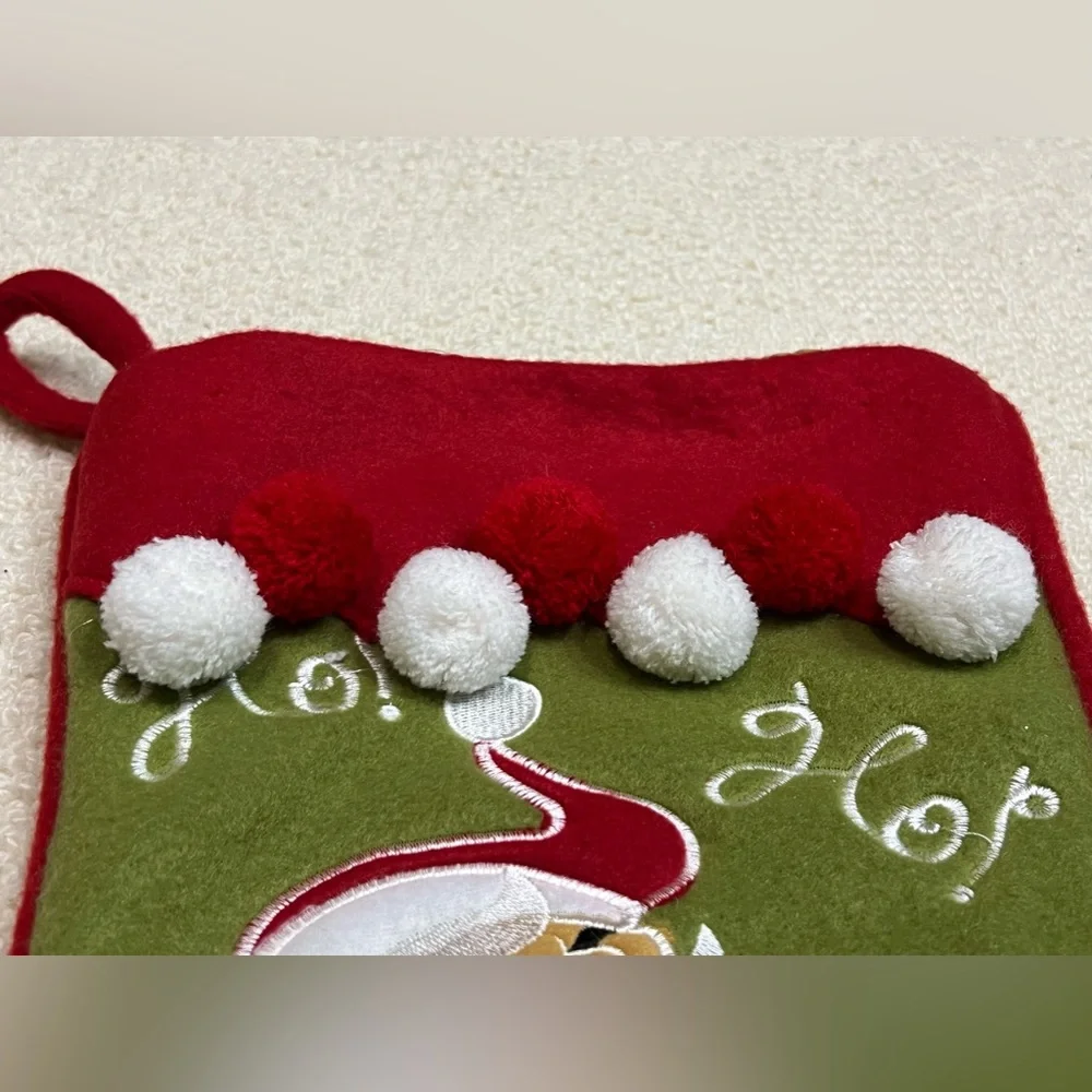 Vintage 20” Santa Claus Velvet Christmas Stocking
